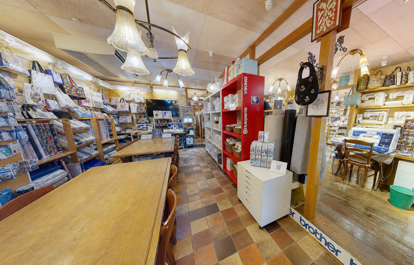 ミシン専門店の店内
