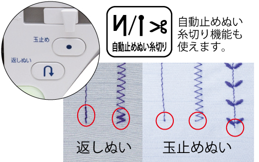 返しぬい・玉止め